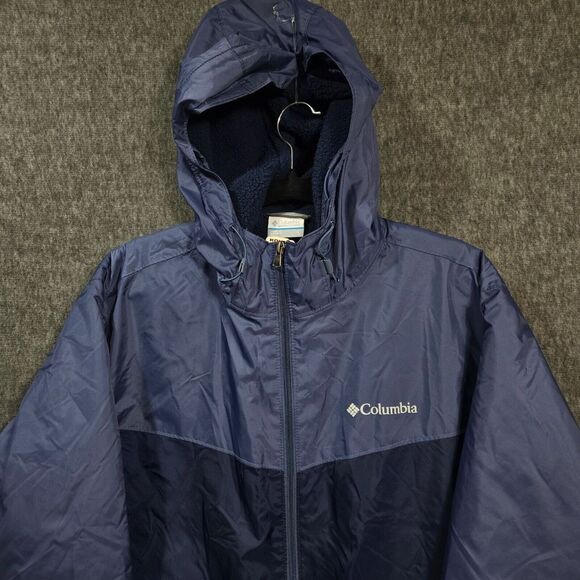 NWT Columbia Men's Glennaker II Jacket Navy Blue Large Sherpa Lined - Picture 2 of 9